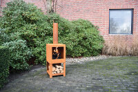 ESSCHERT DESIGN Terrassenofen mit Holzlager