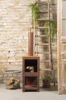 ESSCHERT DESIGN Terrassenofen mit Holzlager