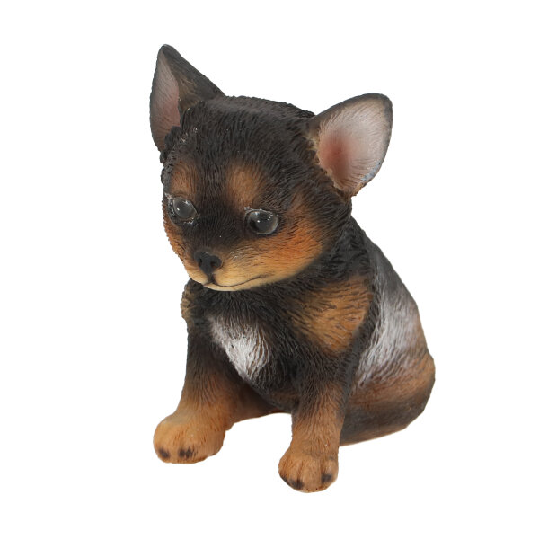 ESSCHERT DESIGN Deko - Figur Sitzender Welpe, Spitz, braun-schwarz