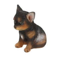 ESSCHERT DESIGN Deko - Figur Sitzender Welpe, Spitz, braun-schwarz