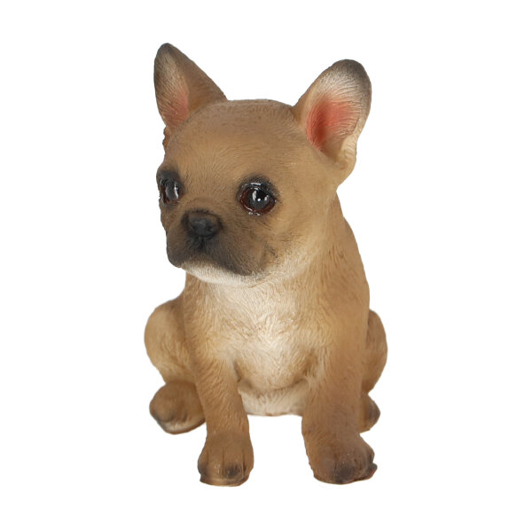 ESSCHERT DESIGN Deko - Figur Sitzender Welpe, Bulldogge, braun