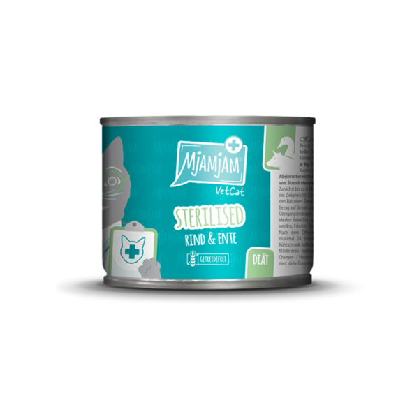 Katzen - Nassfutter MjAMjAM VetCat Diät Sterilised Rind & Ente, 200 g