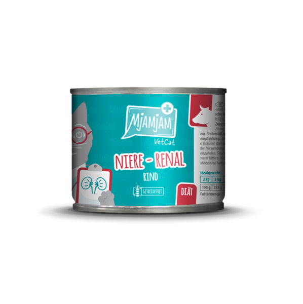 Katzen - Nassfutter MjAMjAM VetCat Diät Niere Renal Rind, 200 g