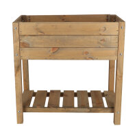 ESSCHERT DESIGN Hochbeet aus Fichtenholz mit Ablage, braun
