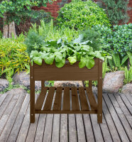 ESSCHERT DESIGN Hochbeet aus Fichtenholz mit Ablage, braun