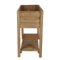 ESSCHERT DESIGN Hochbeet aus Fichtenholz mit Ablage, braun