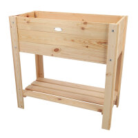 ESSCHERT DESIGN Hochbeet aus Fichtenholz mit Ablage, S