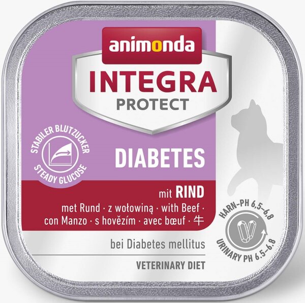 Katzen - Nassfutter ANIMONDA Integra Protect Diabetes Rind, 16 x 100 g