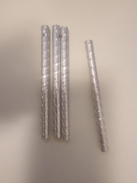 Hobbyfun Klangstäbe  Gr. 0,8 x13 cm hohl silberspirale 10 St