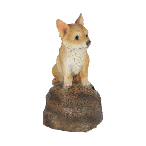 ESSCHERT DESIGN Deko - Figuren Begrüßungswelpen auf Stein mit Sound