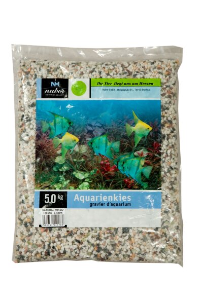 NUBER Aquarien - Zierkies natur/weiß/bunt, 3,0 - 4,0 mm, 5 kg