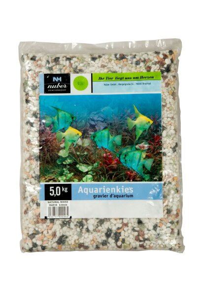 NUBER Aquarien - Zierkies natur/weiß/bunt, 4,0 - 6,0 mm, 5 kg