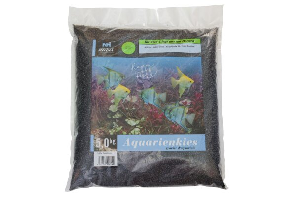 NUBER Aquarien - Zierkies schwarz, 5 kg