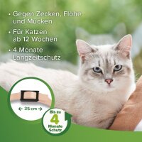 BEAPHAR Zecken- und Flohschutz Halsband für Katzen, beige, 35 cm