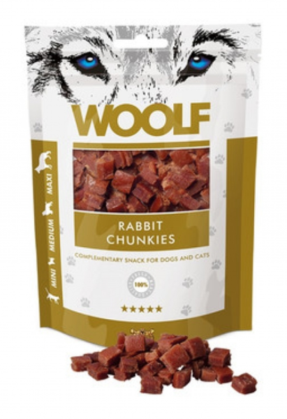 Hunde & Katzen - Snack WOOLF Kaninchen Stückchen, 100 g