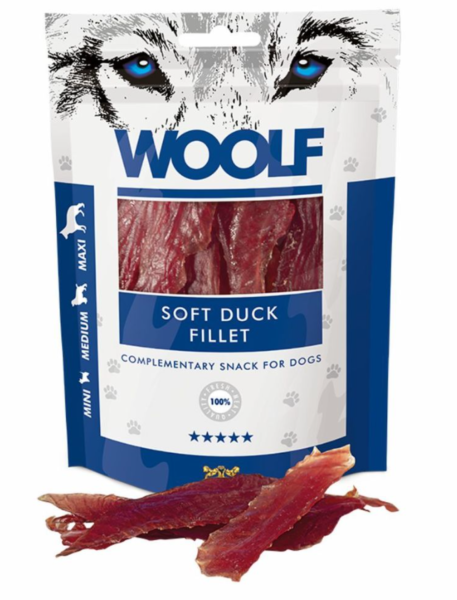 Hunde - Snack WOOLF Weiches Entenfilet, 100 g