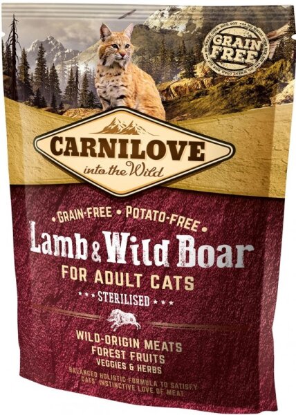 Katzen - Trockenfutter CARNILOVE Adult Lamb & Wild Boar Sterilised