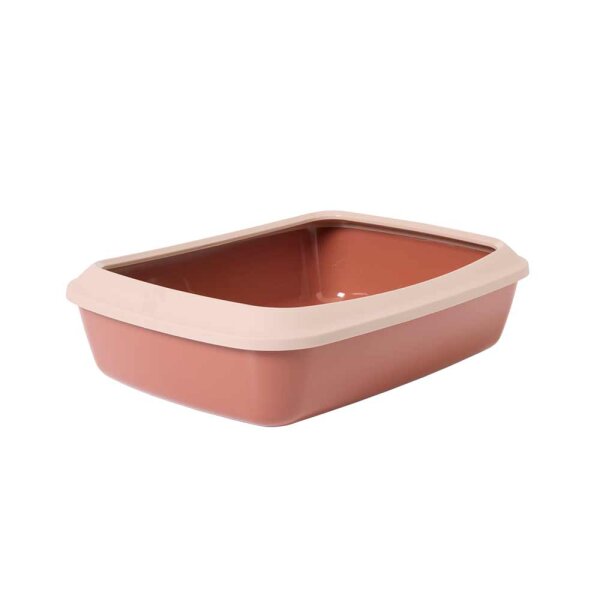 NOBBY Katzentoilette mit Rand "Iriz", rosa, 42 x 30,5 x 10 cm