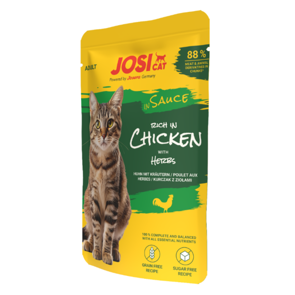 Katzen - Nassfutter JOSERA JosiCat Rich in Chicken in Sauce, 85 g