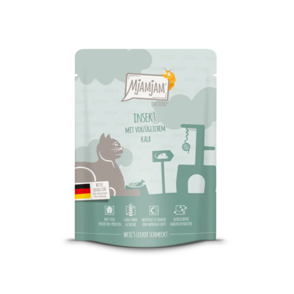 Katzen - Nassfutter MjAMjAM Adult Insekt mit vorzüglichem Kalb, 300 g