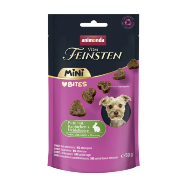 Hunde - Snacks ANIMONDA Vom Feinsten Adult Mini Love Bites Pute mit Kaninchen & Heidelbeere, 50 g