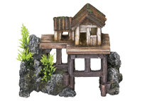 NOBBY Aqua Ornaments "HOLZHAUS" mit Pflanzen,...