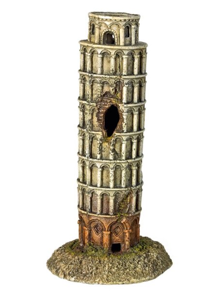 NOBBY Aqua Ornaments "Turm von Pisa", 9 x 9 x 17,7 cm