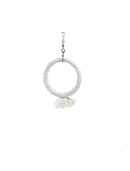 NOBBY Kletterringe aus Baumwolle für Großsittiche, weiß, 14 cm