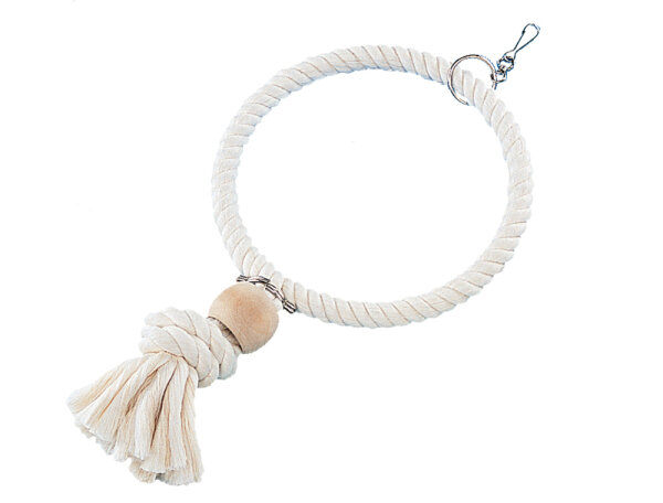 NOBBY Baumwollring mit Holzklotz, weiß, Ø 24/36 cm