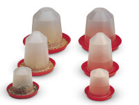 NOBBY Volieren Futterautomat, rot/transparent