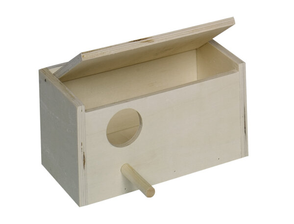 NOBBY Wellensittich Nistkasten, Loch links, 21 x 13 x 12,5 cm