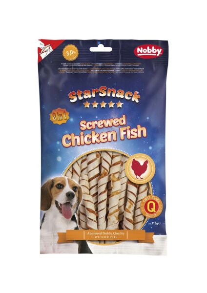 Hunde - Leckerli NOBBY StarSnack Screwed Chicken Fish 113 g