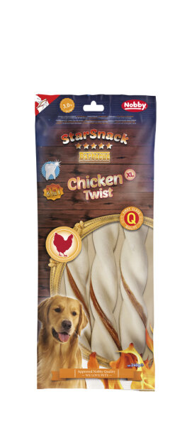 Hunde - Leckerli NOBBY StarSnack Barbecue Chicken Twist, XL, 25 cm