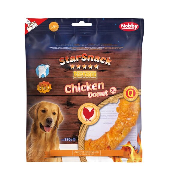 Hunde - Leckerli NOBBY StarSnack Barbecue Chicken Donut XL, 20 cm 220 g