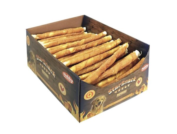 Hunde - Leckerli NOBBY StarSnack Barbecue Wrapped Chicken, XL, Ø 2 cm