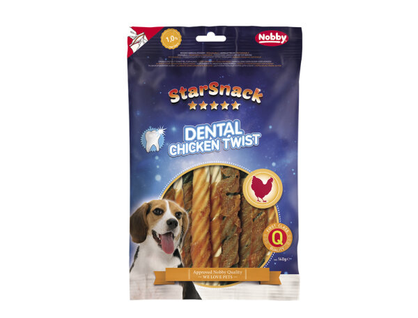 Hunde - Leckerli NOBBY StarSnack Dental Chicken Twist, 12,5 cm, 140 g