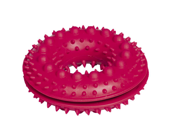 NOBBY Vollgummi Snackring mit Noppen, rot, 10,5 cm