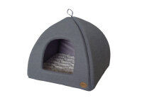 NOBBY Hunde- & Katzenhöhle "CACHO“, graublau, 40 × 40 × 35 cm