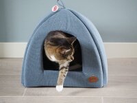 NOBBY Hunde- & Katzenhöhle "CACHO“, graublau, 40 × 40 × 35 cm