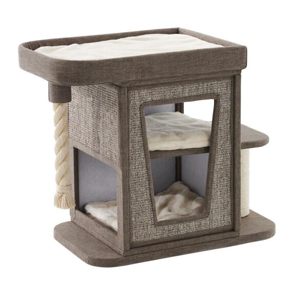 NOBBY Kratzbaum "ULVI", braun Leinenoptik, 80 x 50 x 76 cm