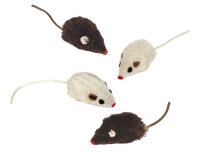 NOBBY Plüschmaus mit Rassel, 5 cm, 4er Set