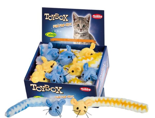 NOBBY  Plüsch Maus, gelb od. blau, 30 cm