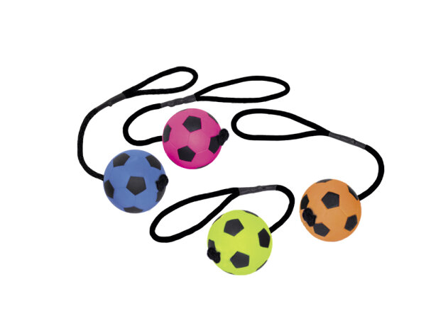 NOBBY Moosgummi Fußball mit Seil, L, Ø 9 cm