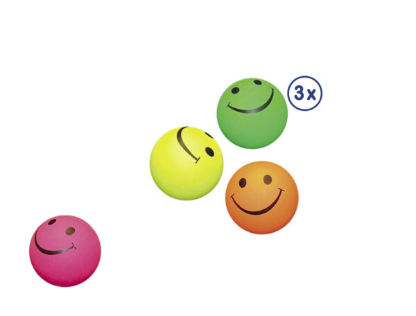 NOBBY Moosgummi Smiley Bälle, 4er Netz, Ø 4,7 cm