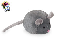 NOBBY Plüsch Maus mit Stimme, grau, 8 cm