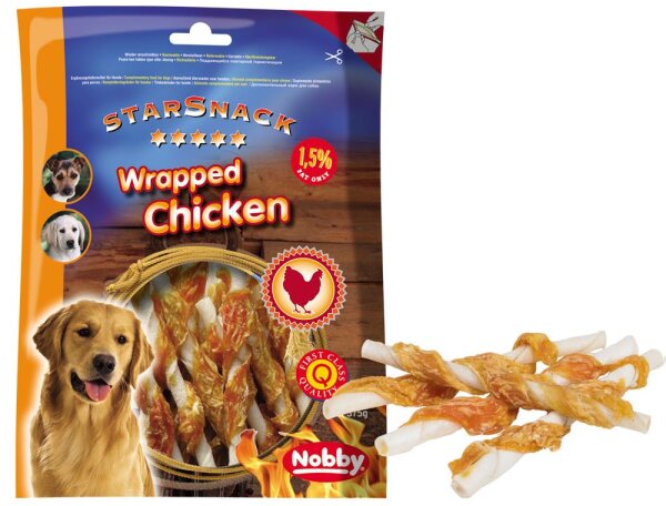 Hunde - Leckerli NOBBY StarSnack Barbecue Wrapped Chicken, 375 g