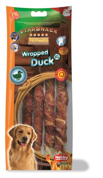Hunde - Snacks NOBBY StarSnack Barbecue Wrapped Duck, XL, 25 cm