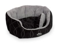 NOBBY Komfort Bett oval "CENO", schwarz/grau, 45 x 40 x 19  cm