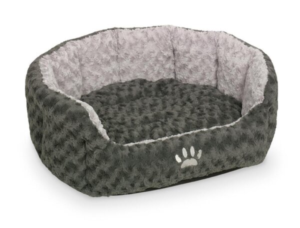 NOBBY Komfort Bett oval "SEOLI", dunkelgrau/hellgrau