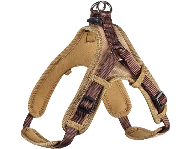 HUNTER Neopren Vario Quick Geschirr für Hunde, braun/caramel, XS-S, Länge 38 - 45 cm, Breite 1,5 cm